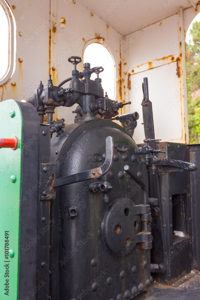 Old restored steam locomotive
