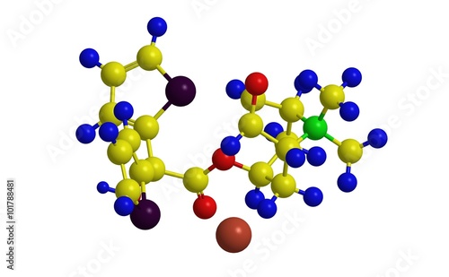 Fototapeta Naklejka Na Ścianę i Meble -  Tiotropium bromide (Spiriva) - molecular structure