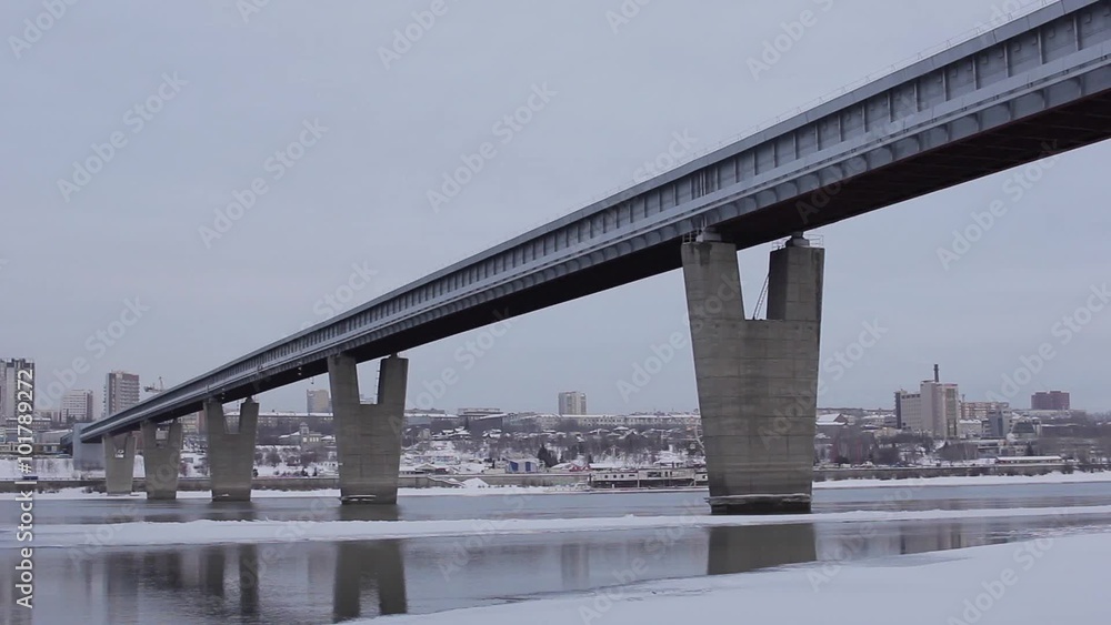 Novosibirsk metro bridge in winter Novosibirsk metro bridge in winter