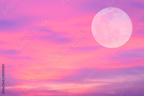 colorful sky with big moon