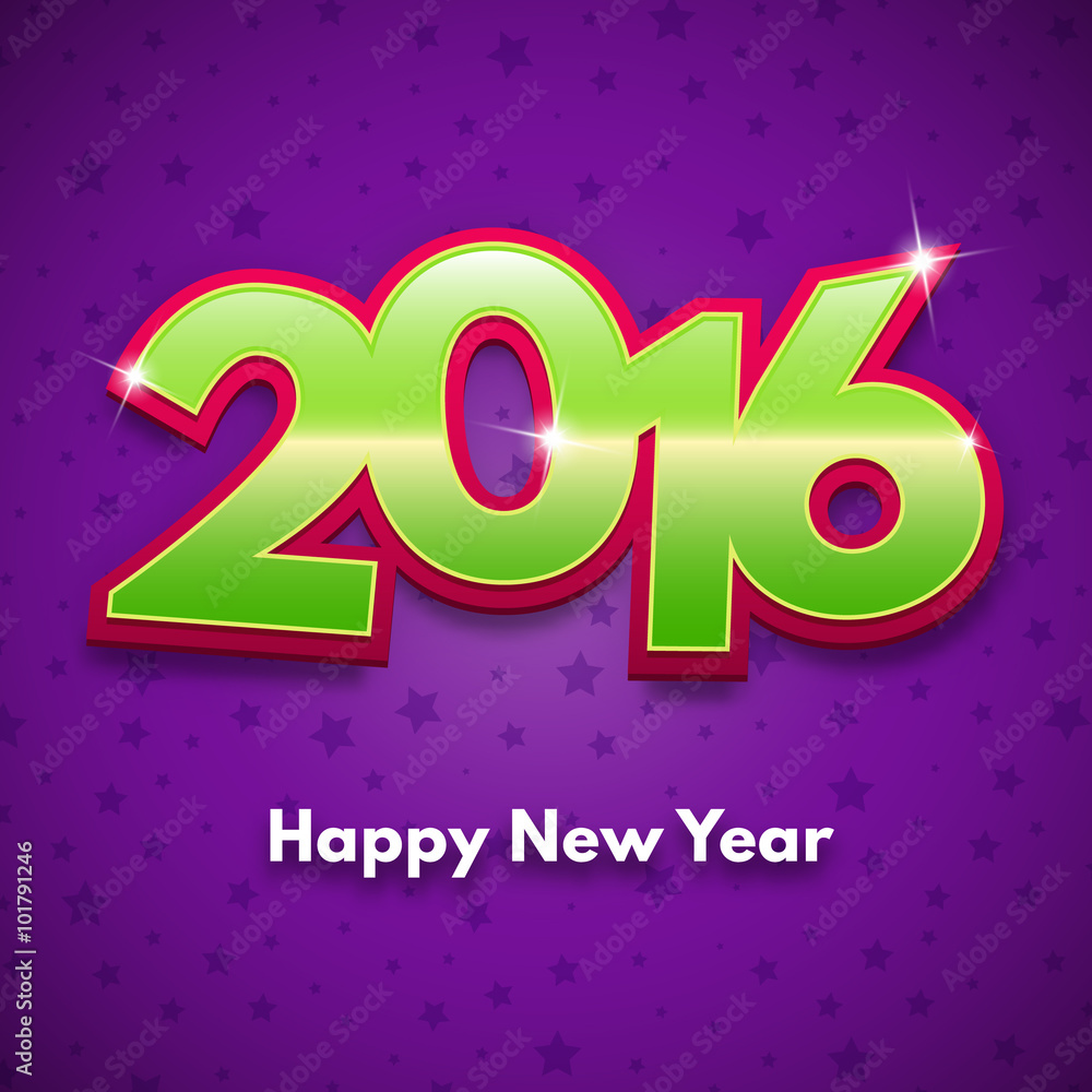New year 2016 fun greeting card