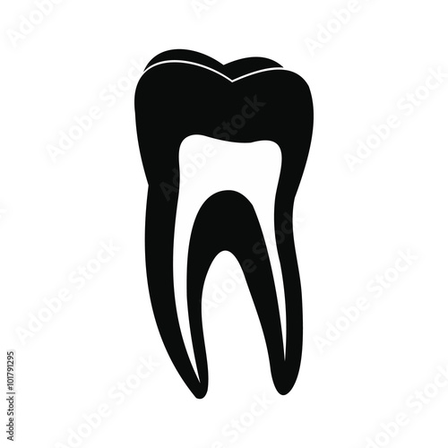 Human tooth black icon