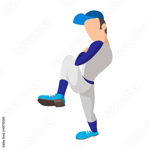 Baseball pitcher cartoon icon