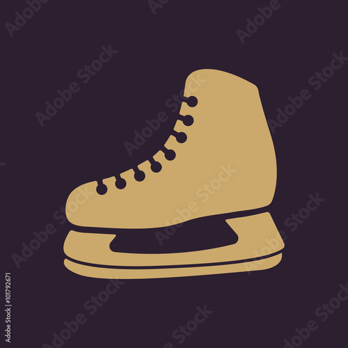 The skates icon. Hockey Skates symbol. Flat