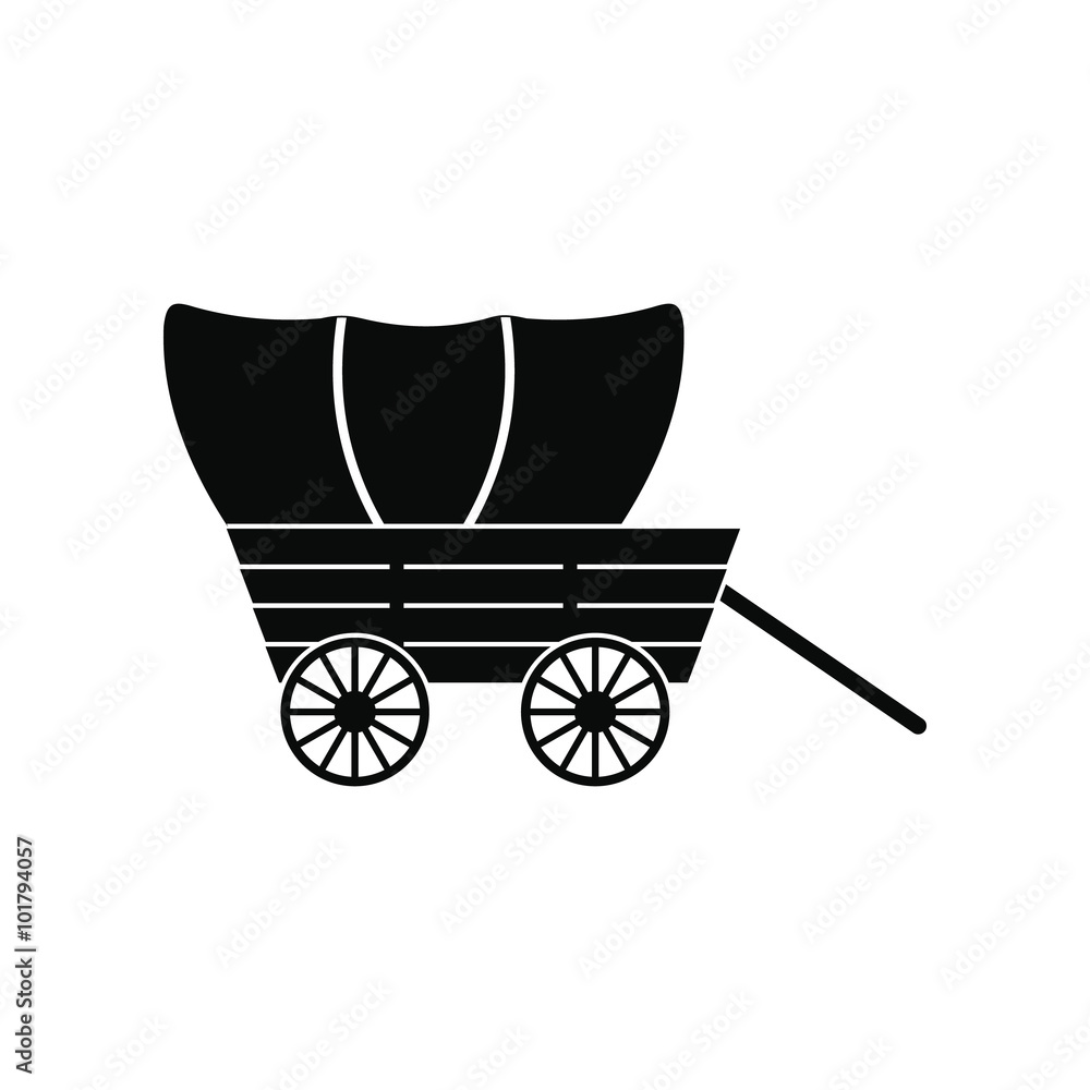 Εκτύπωση καμβά Western covered wagon icon