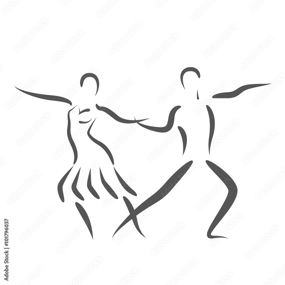 Dancing couple logo isolated on white background. Dancing couple logo isolated on white background.