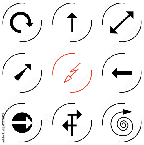 set of different arrows pointers/ set of vector icons of arrows pointing different directions