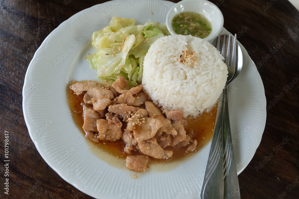 korean pork with rice
korean pork with rice