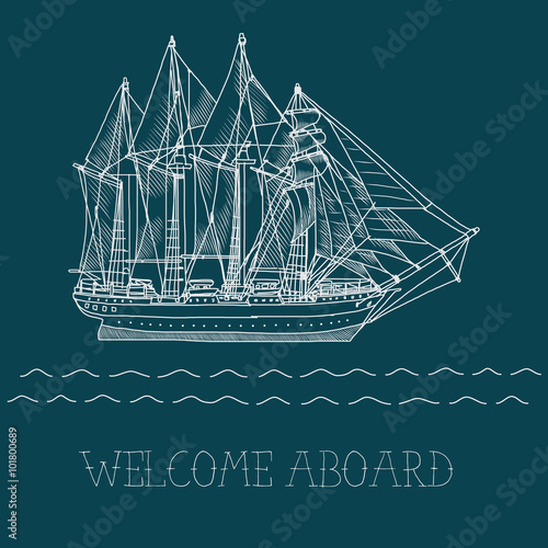 sailing ship illustration