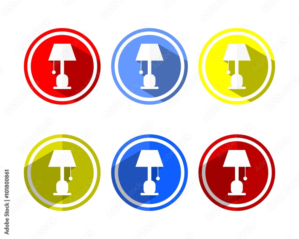 Lamp icon flat circle Lamp icon flat circle