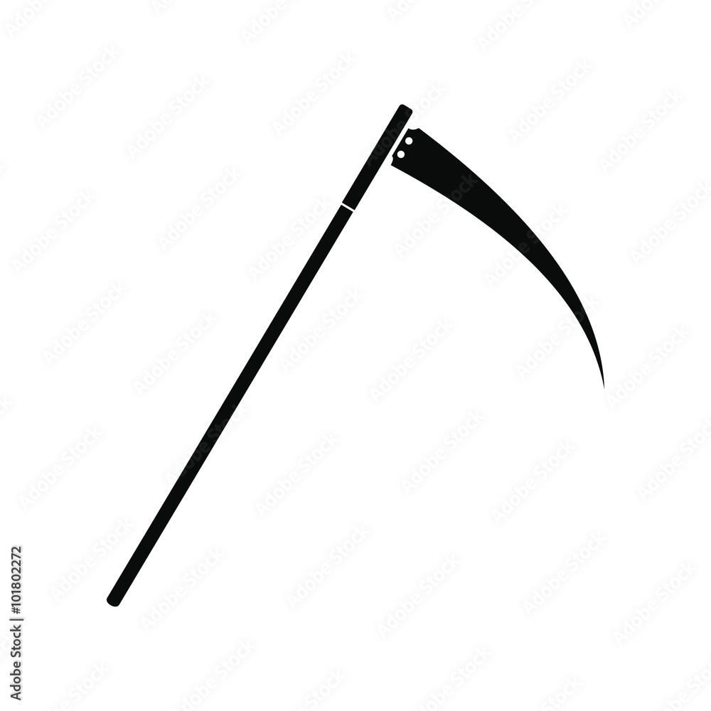 Fototapeta Halloween scythe black simple icon