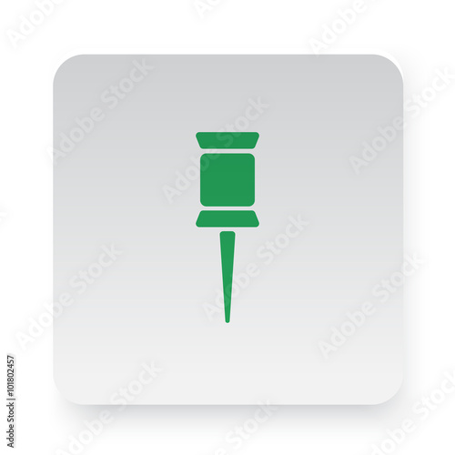 Green Pushpin icon in circle on white app button