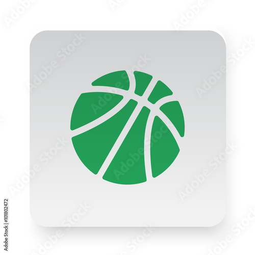 Green Basketball icon in circle on white app button