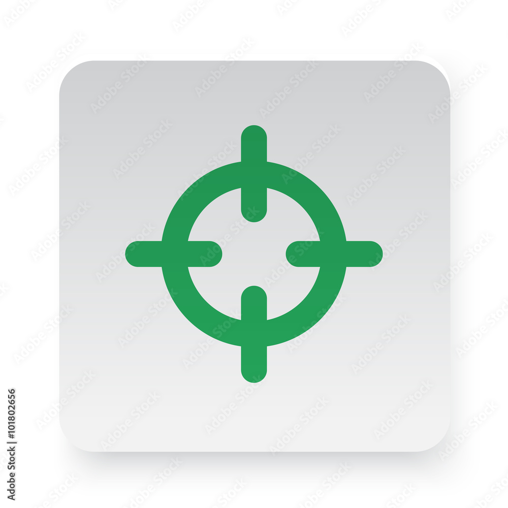 Green Scope icon in circle on white app button Green Scope icon in circle on white app button