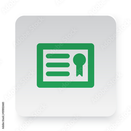 Green Diploma icon in circle on white app button