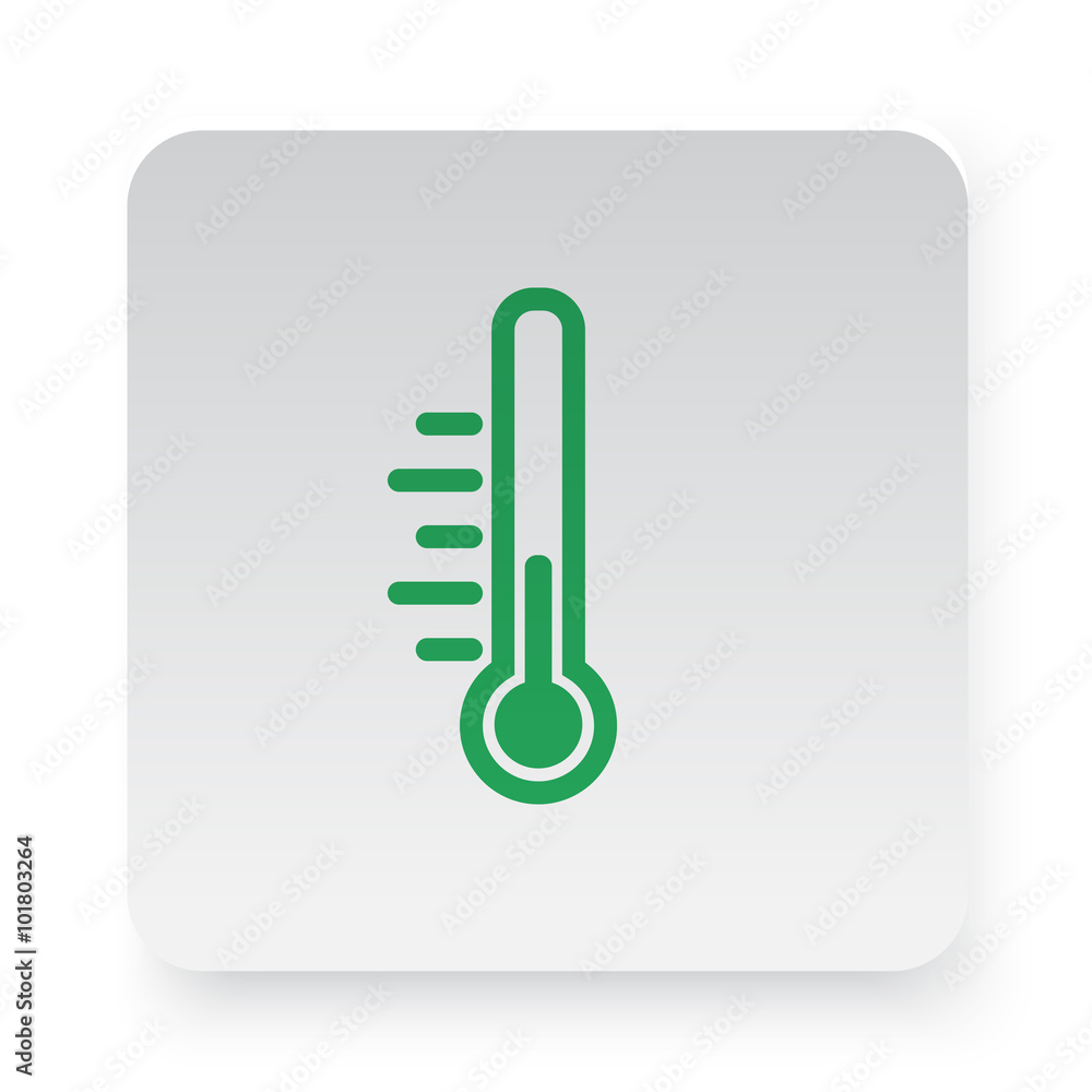 Green Temperature icon in circle on white app button Green Temperature icon in circle on white app button