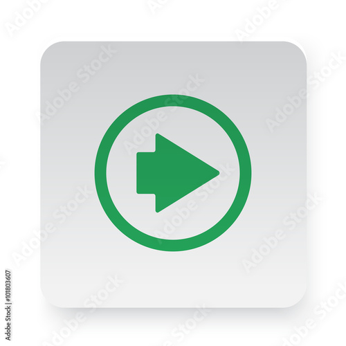 Green Arrow Right icon in circle on white app button