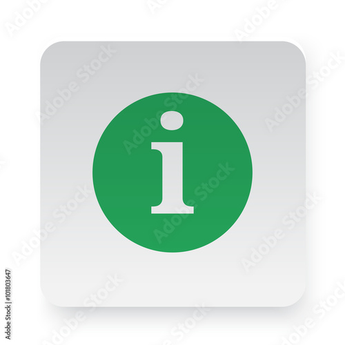 Green Information icon in circle on white app button