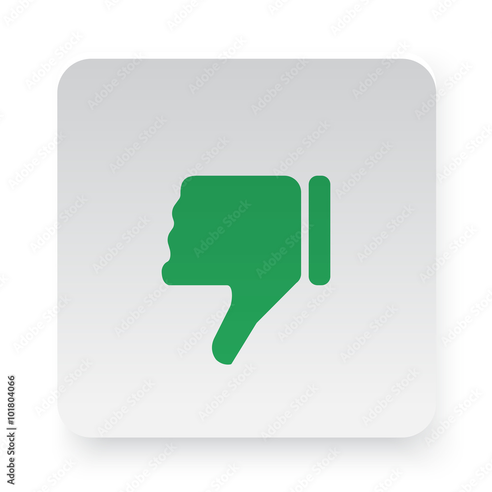 Green Thumb Down icon in circle on white app button Green Thumb Down icon in circle on white app button