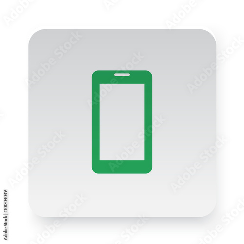 Green Mobile Phone icon in circle on white app button