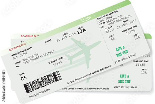 Pattern of airline boarding pass ticket