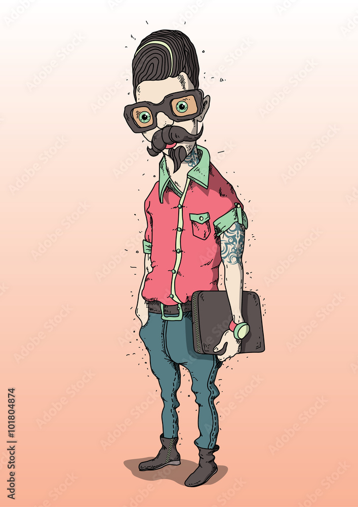 Hipster vector illustration