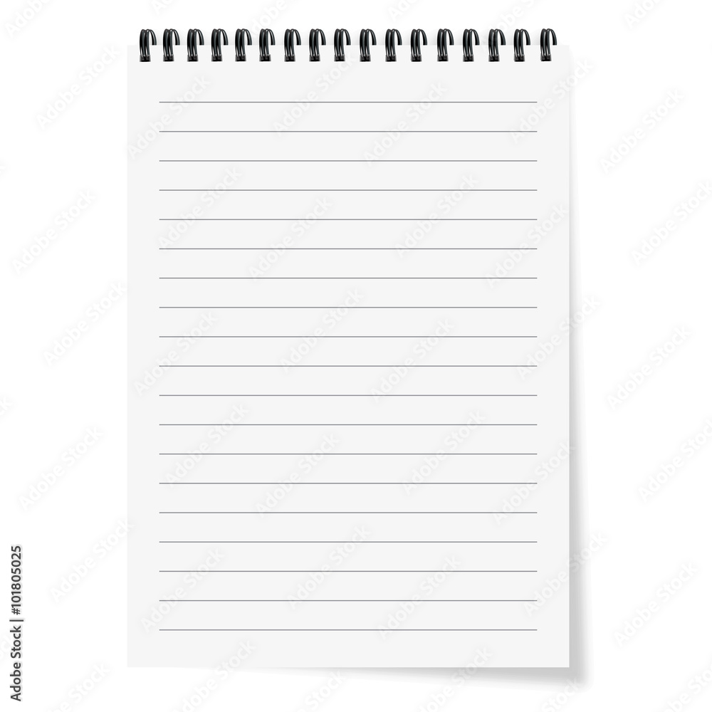 Sheet of paper with spiral and shadows Sheet of paper with spiral and shadows