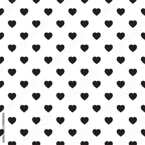 Monochrome seamless pattern with hearts