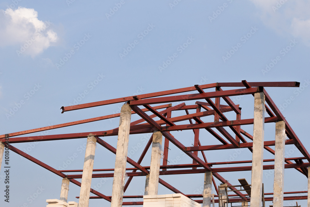 structural steel beam on roof of building residential constructi structural steel beam on roof of building residential constructi