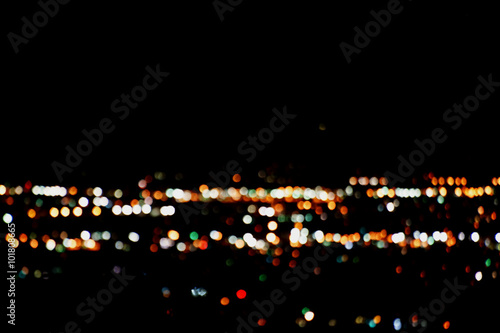  Bunte Lichtkreise / Die bunten Lichtkreise der Lichter der Stadt Los Angeles waehrend der Nacht.