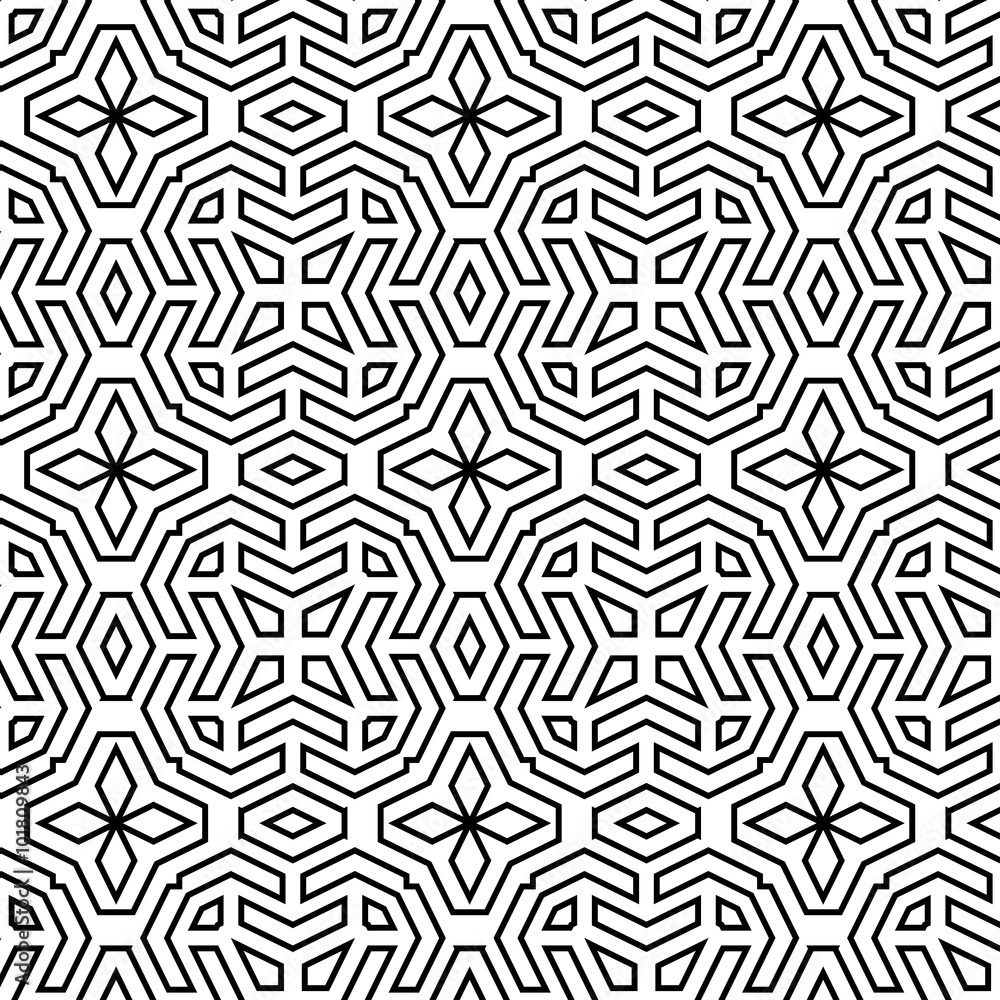 Geometric fine abstract vector background. Seamless modern pattern. Black and white wallpaper