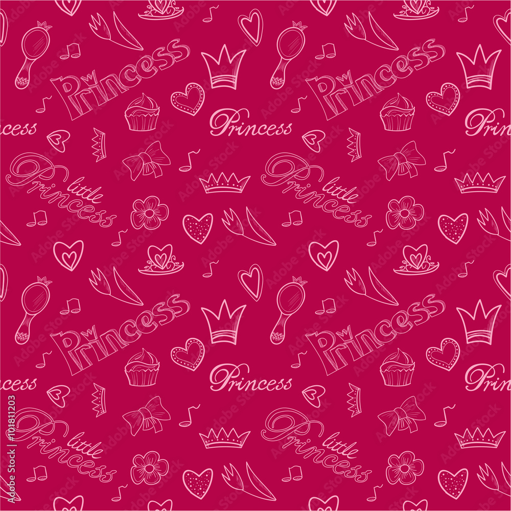 Princess seamless pattern. Princess seamless pattern.