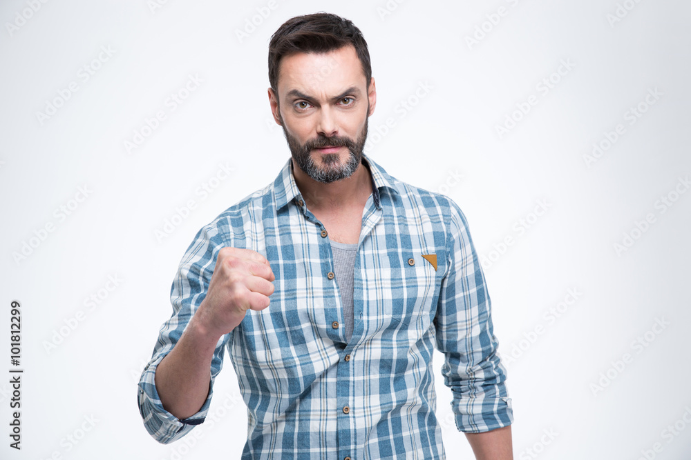 Man showing fist Man showing fist