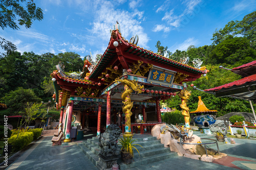 PERAK, MALAYSIA - 15TH JANUARY 2016; The ornate architecture at Fu Lin Kong Temple during Chinese New Year festive season in Pangkor island of Malaysia. photo
