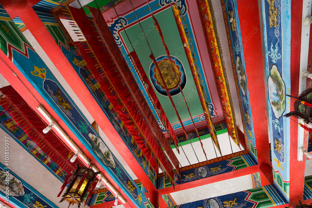 Φωτογραφία PERAK, MALAYSIA - 15TH JANUARY 2016; The ornate architecture at Fu Lin Kong Temple during Chinese New Year festive season in Pangkor island of Malaysia