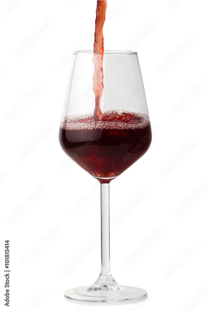 Vino rosso versato in un bicchiere Vino rosso versato in un bicchiere