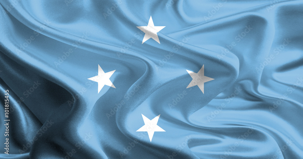 Waving Fabric Flag of Micronesia Waving Fabric Flag of Micronesia
