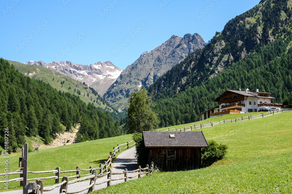 Beautiful mountainous village in Alps