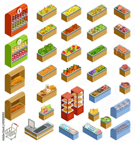 Isometric counters with food