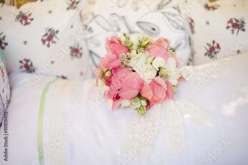 bridal bouquet from pink peonies