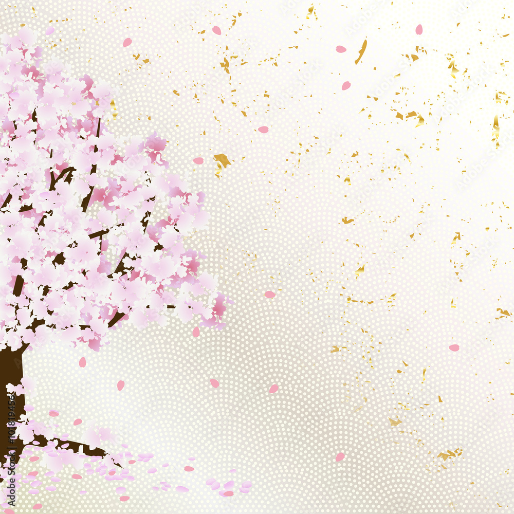桜 和柄 金箔 桜 和柄 金箔