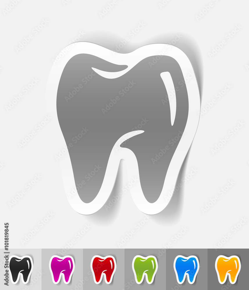 realistic design element. tooth