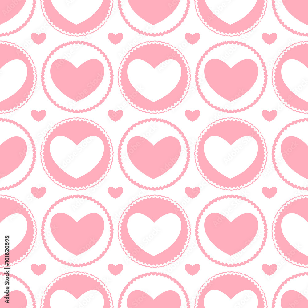 Seamless background of hearts