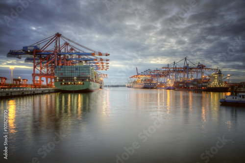 Container terminal in Hamburg, Germany. 