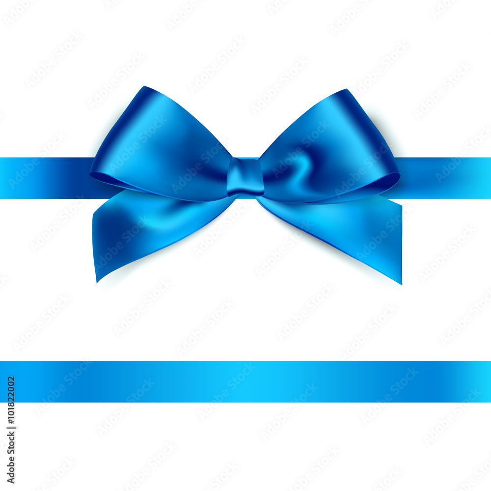 Shiny blue satin ribbon on white background Shiny blue satin ribbon on white background