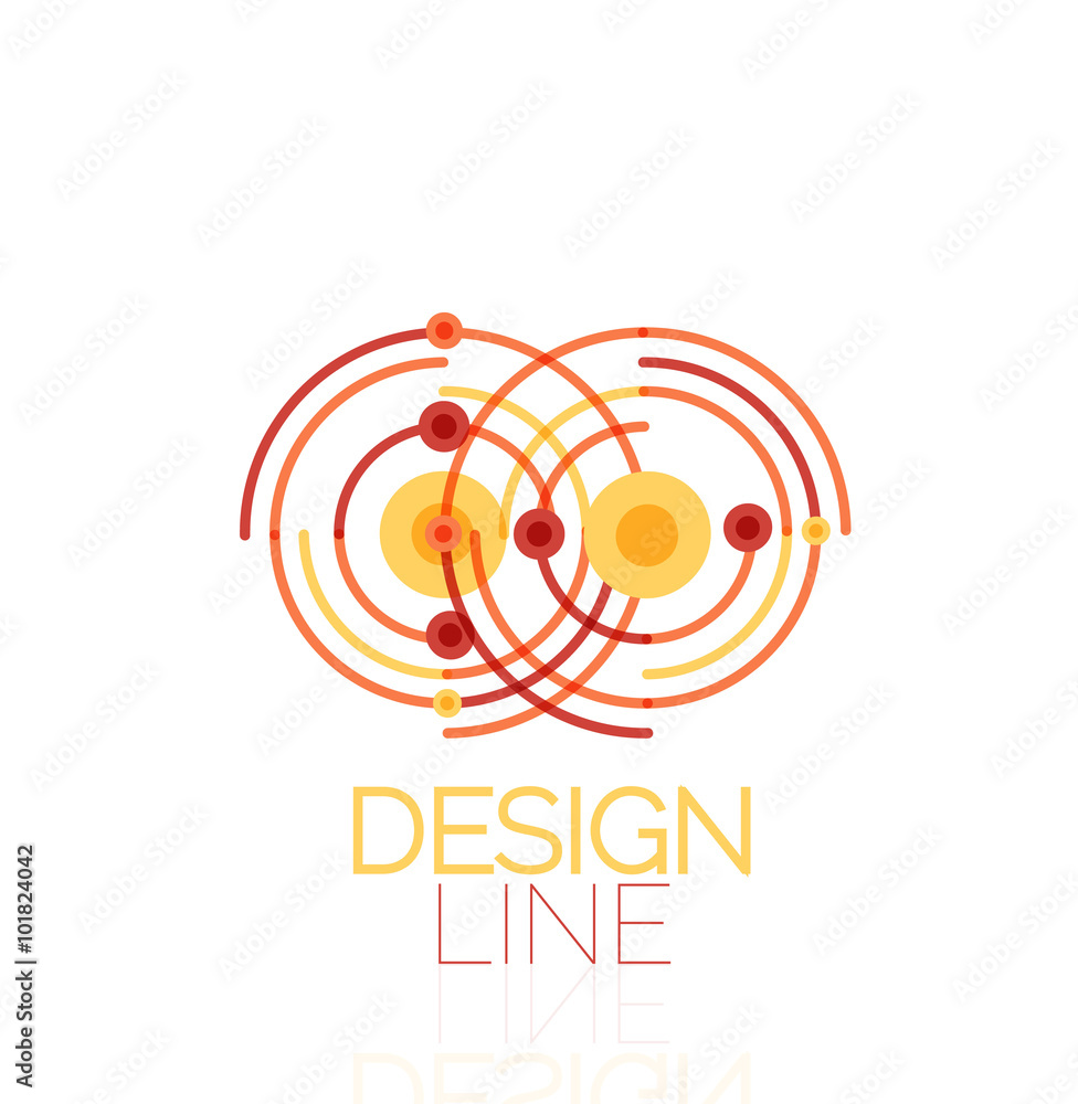 Vector swirl and circles outline minimal abstract geometric logo Vector swirl and circles outline minimal abstract geometric logo