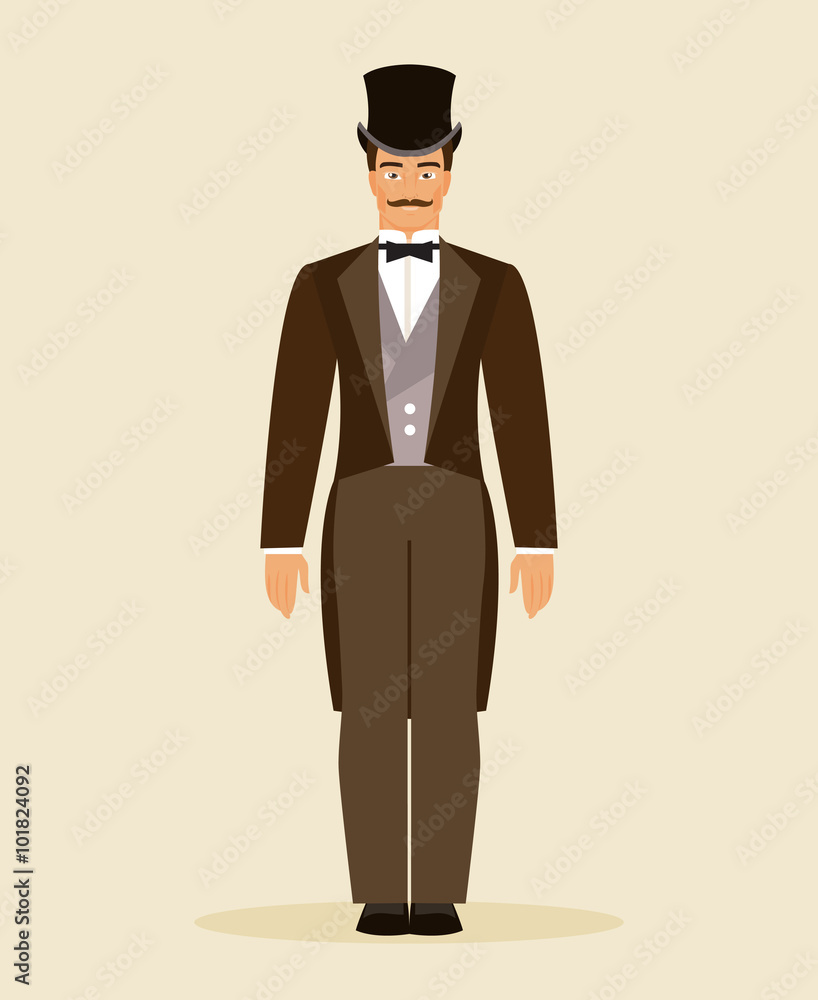 The man of the nineteenth century. Vector Illustration