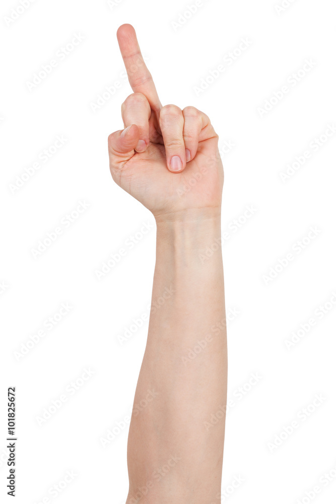 Fotografie Hand shows a rude finger gesture