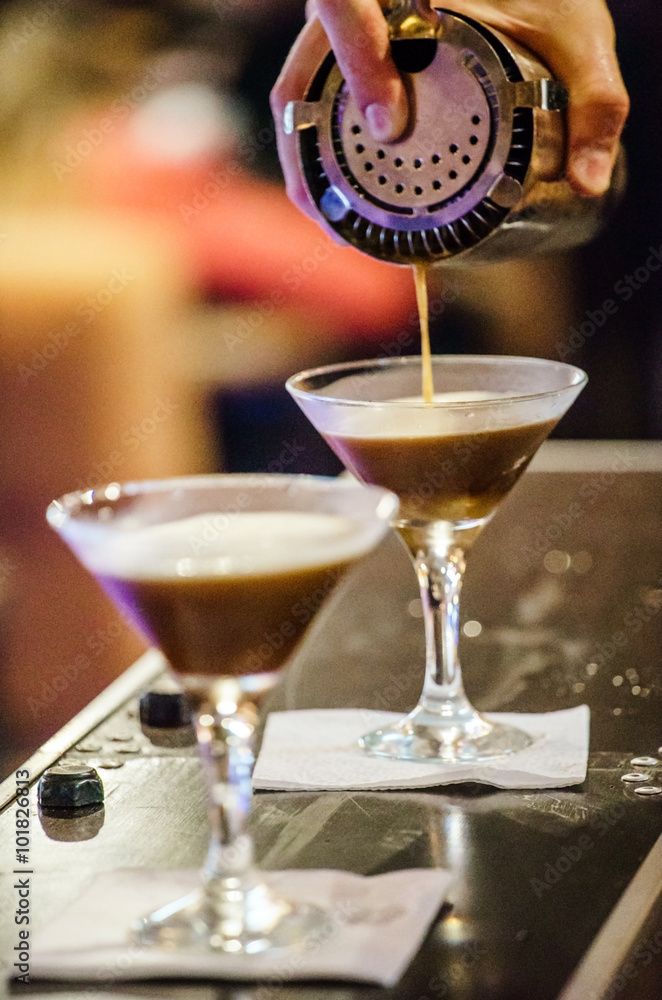 bartender making coffee bartender making coffee