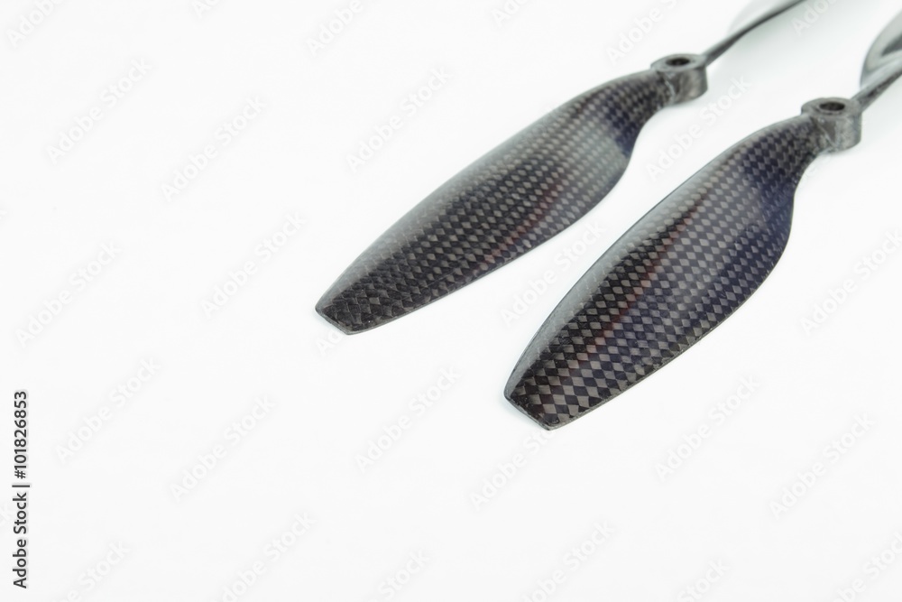 Carbon fiber drone propeller. Stock image macro. Carbon fiber drone propeller. Stock image macro.